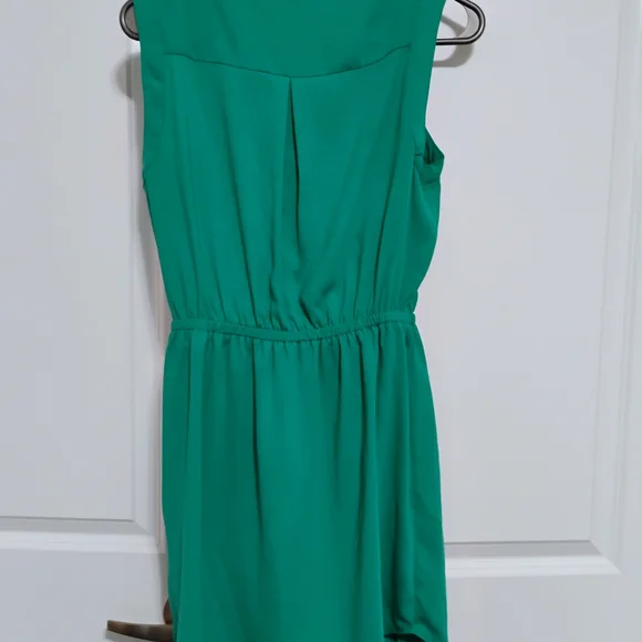 Dynamite Sleeveless Teal-Green Drawstring Waist Dress - Picture 2 of 3